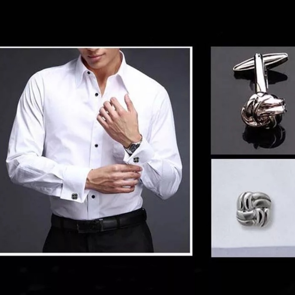 Stainless Steel Classic Round Knot Cufflinks